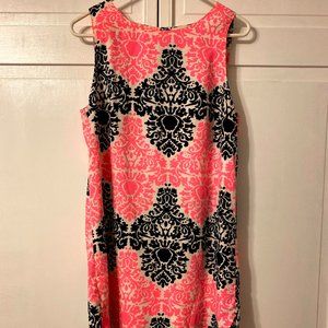Paisley Style Print Pink and Black Dress